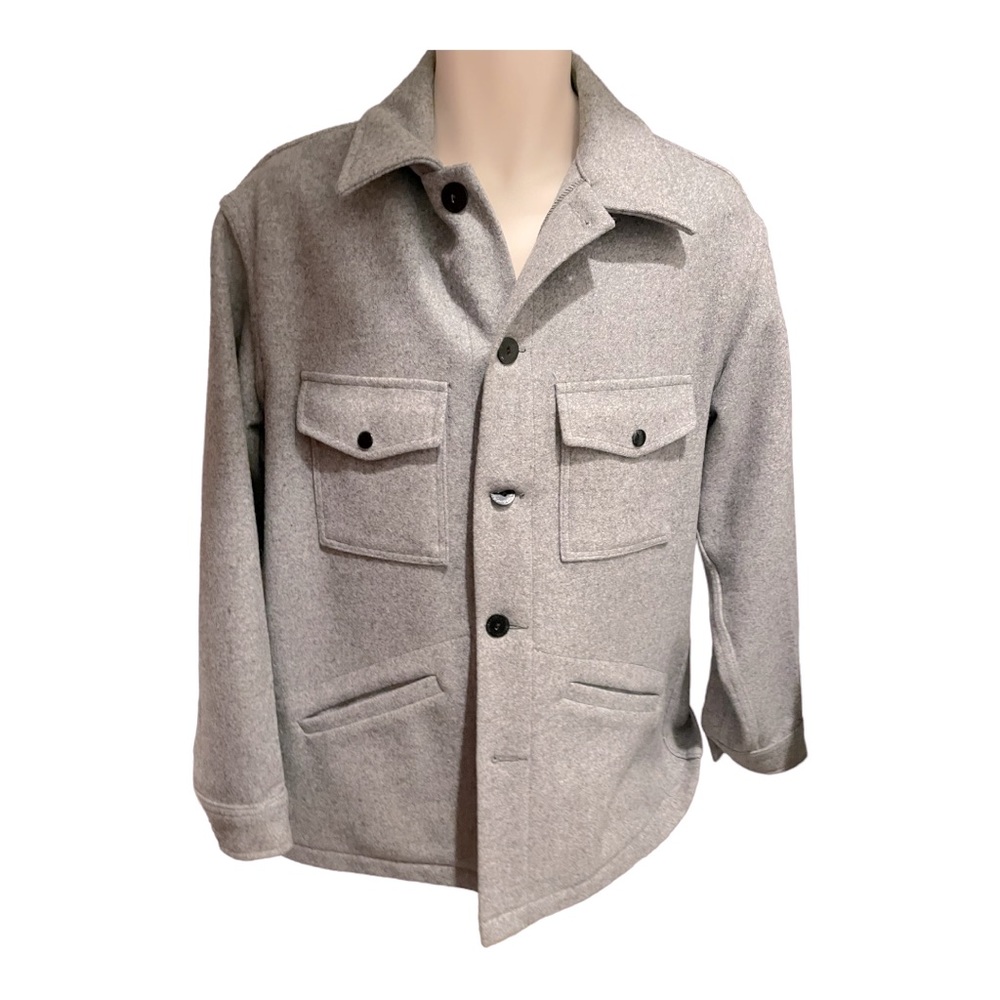 VTG Pendleton Thick 100% Wool Mens Jacket Grey Sz L